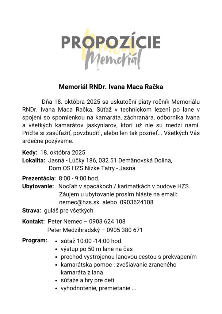 Propozície bencúrov memoriál