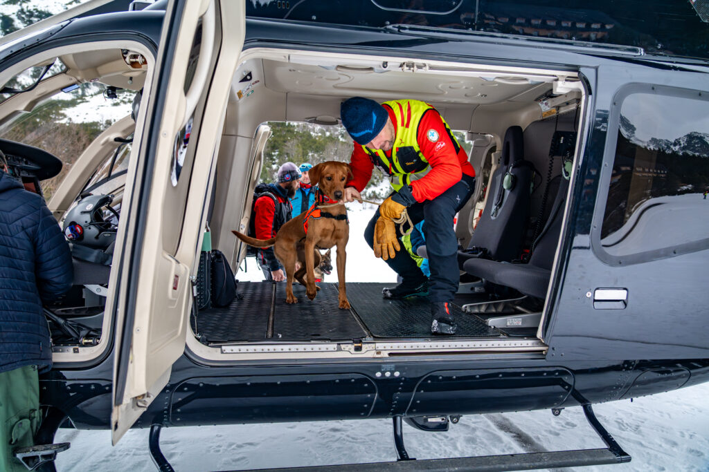 nácvik psovoda a psa pri nasadení vo vrtuľníku