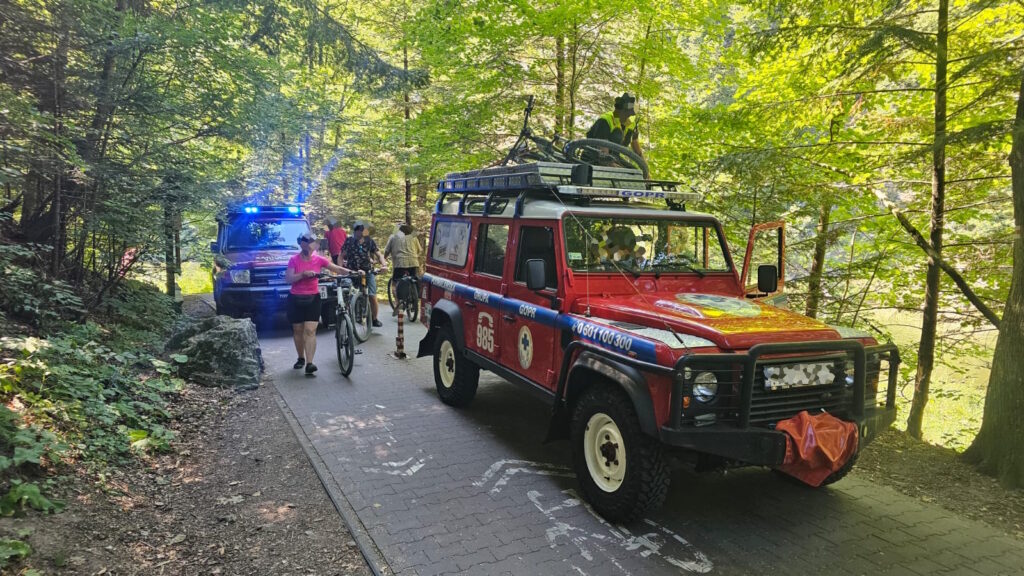 Záchrana cyklistky v Prielome Dunajca.