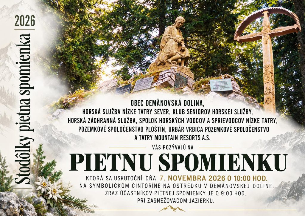 pozvánka na pietnu spomienku v Nízkych Tatrách