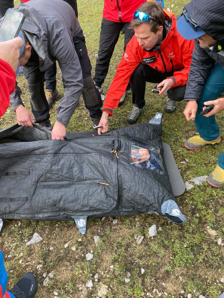Ukážka prenosného vaku pre pacienta.